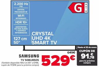 Carrefour Samsung tv 50bu8505 oferta