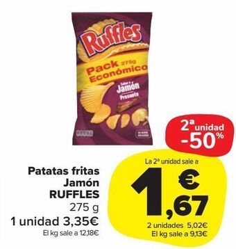 Carrefour Market Patatas fritas jamón ruffles oferta