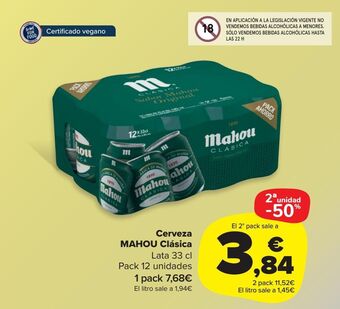 Carrefour Market Cerveza mahou clásica oferta