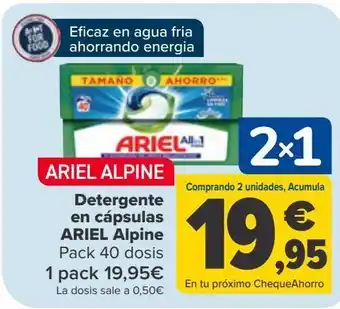 Carrefour Detergente en cápsulas ariel alpine oferta