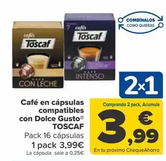 Carrefour Café en cápsulas compatibles con dolce gusto toscaf oferta