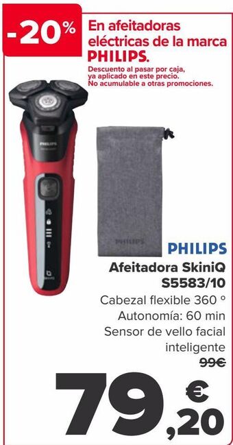 Carrefour Philips afeitadora skiniq s5583/10 oferta