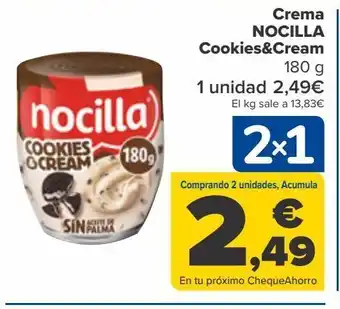 Carrefour Crema nocilla cookies&cream oferta