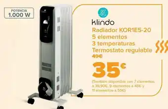 Carrefour Klindo radiador kor1e5-20 oferta