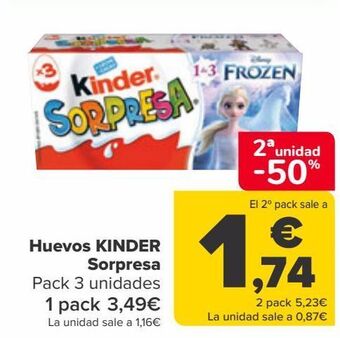 Carrefour Huevos kinder sorpresa oferta