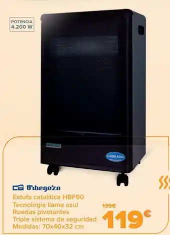 Carrefour Orbegozo estufa catalítica hbf90 oferta