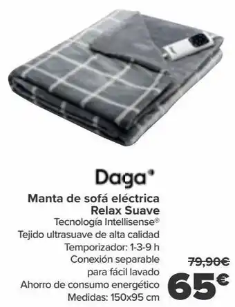 Carrefour Daga manta de sofá eléctrica relax suave oferta