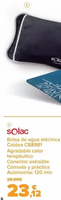 Carrefour Solac bolsa de agua eléctrica caldea cb8981 oferta