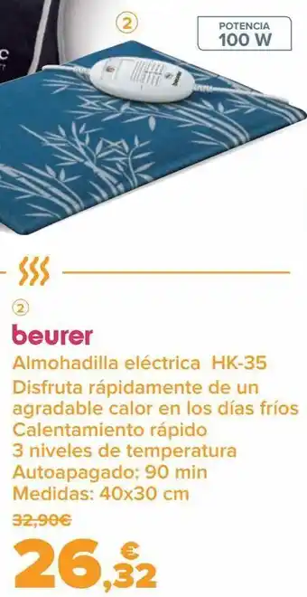 Carrefour Beurer almohadilla eléctrica hk-35 oferta
