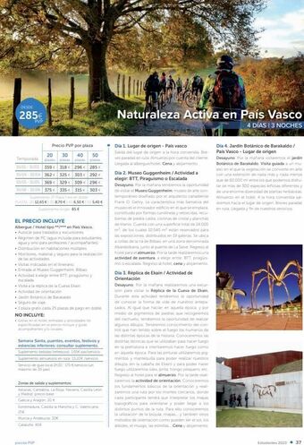 Viajes Tejedor Desde 285€ pvp precio pvp por plaza 20 30 40 50 temporada plazas plazas plazas 01/01-31/03 359€ 318€ 296€ 285€ 01/04-30/0 oferta