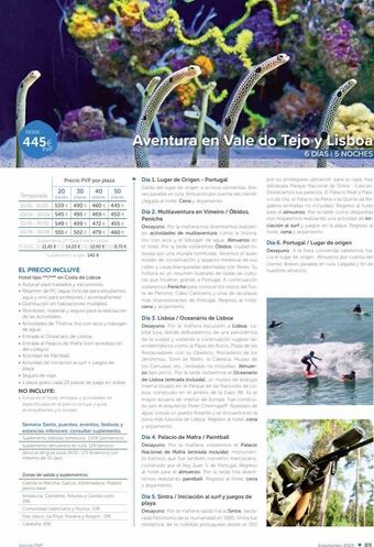 Viajes Tejedor Desde 445€ pvp precio pvp por plaza 50 445 € 450 € 455 € 460 € temporada 20 30 40 plazas plazas 01/01-31/03 539€ 490€ 0 oferta