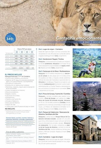 Viajes Tejedor Desde 349€ pvp precio pvp por plaza 30 40 plazas 362 € 20 temporada plazas plazas 01/01-31/03 439€ 391 01/04-30/04 446 oferta