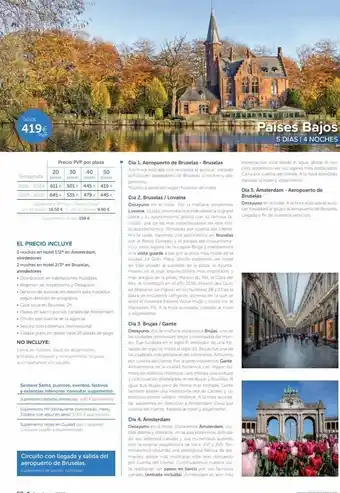 Viajes Tejedor Desde 419€ pvp precio pvp por plaza 30 40 20 temporada plazas 01/01-30/04 611 501 445 € 01/05-30/07 645€ 535 € 479€ 50 oferta