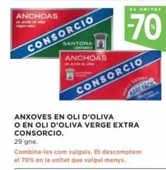 Hipercor Anxoves En Oli D'Oliva O En Oli D' Oliva Verge Extra Consorcio oferta