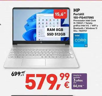 Worten Hp portátil 15s-fq4075ns oferta