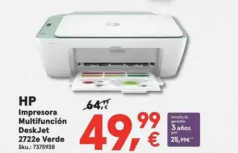 Worten Hp impresora multifunción desk jet 2722e verde oferta