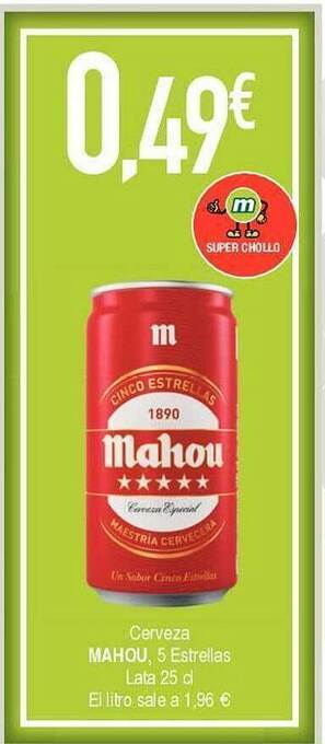 Masymas Cerveza mahou 5 estrellas oferta