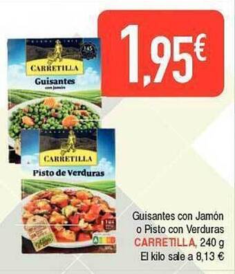 Masymas Guisantes con jamón o pisto con verduras carretilla oferta