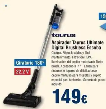 FROIZ Taurus aspirador taurus ultimate digital brushless escoba oferta