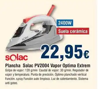 FROIZ Solac plancha solac pv2004 vapor optima extrem oferta