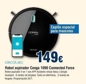 FROIZ Cecotec robot aspirador conga 1090 connected force oferta