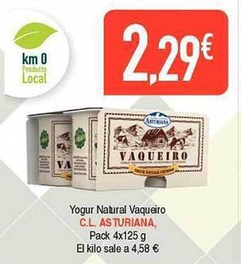 Masymas Yogur natural vaqueiro c.l. asturiana pack 4 oferta