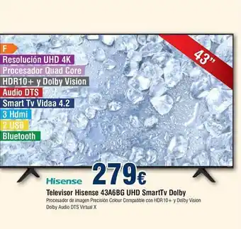 FROIZ Hisense televisor hisense 43a6bg uhd smarttv dolby oferta