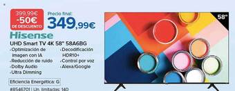 Costco Hisense uhd smart tv 4k 58 oferta