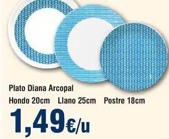 FROIZ Plato diana arcopal hondo 20cm llano 25 cm postre 18 cm oferta