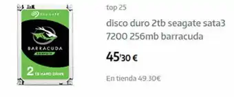 App Informática Disco duro 2tb seagate sata3 7200 256mb barracuda oferta