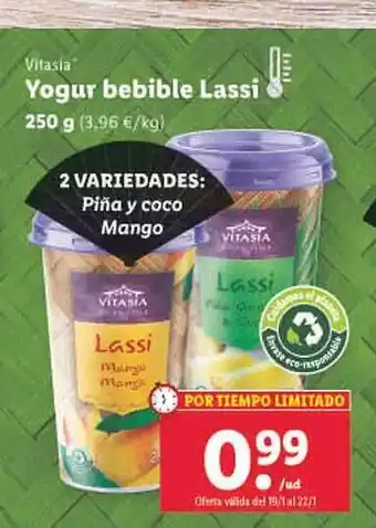 Lidl Vitasia yogur bebible lassi oferta