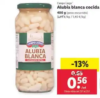 Lidl Campo largo alubia blanca cocida oferta