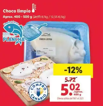 Lidl Choco limpio aprox. oferta