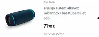 App Informática Energy sistem altavoz urbanbox7 basstube bluet cob oferta