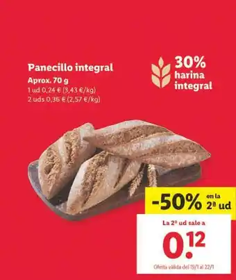 Lidl Panecillo integral aprox. oferta