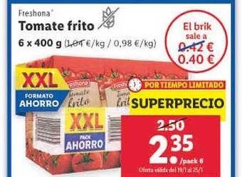 Lidl Freshona tomate frito oferta