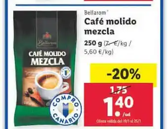 Lidl Bellarom café molido mezcla oferta