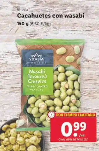 Lidl Vitasia cacahuetes con wasabi oferta