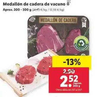 Lidl Medallón de cadera de vacuno aprox. oferta