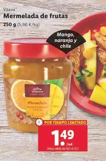 Lidl Vitasia mermelada de frutas oferta