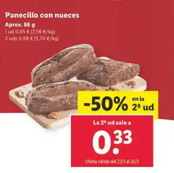 Lidl Panecillo con nueces aprox. oferta