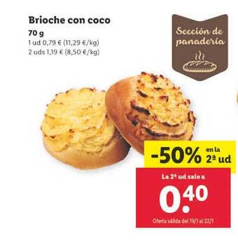 Lidl Brioche con coco oferta