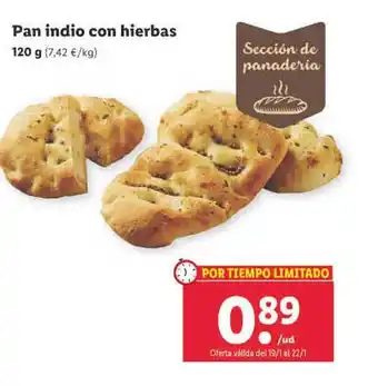 Lidl Pan indio con hierbas oferta