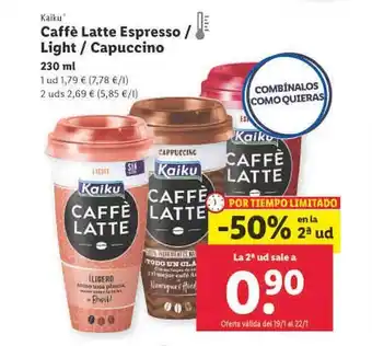 Lidl Kaiku caffè latte espresso light - capuccino oferta