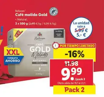 Lidl Bellarom café molido gold natural oferta