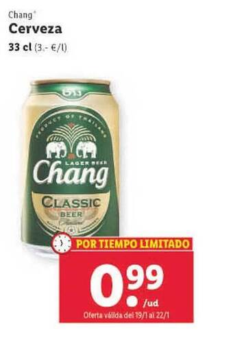 Lidl Chang cerveza oferta