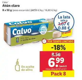 Lidl Calvo atún claro peso escurrido oferta