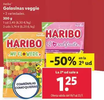 Lidl -50% en la 2a ud haribo golosinas veggie oferta