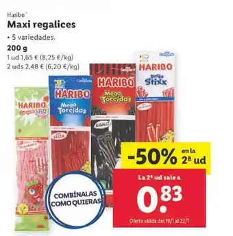Lidl Haribo maxi regalices oferta