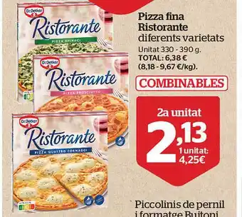 La Sirena Pizza fina ristorante diferents varietats oferta
